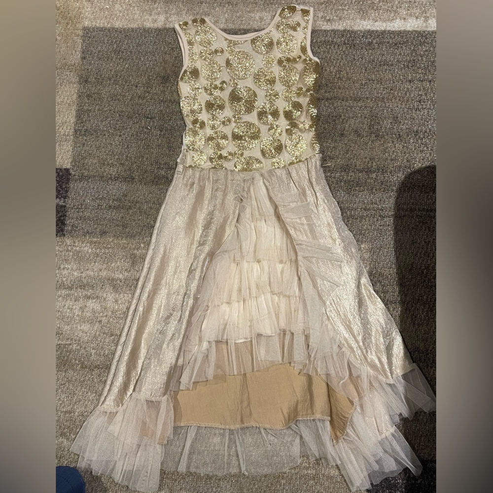 Gold hi lo dress